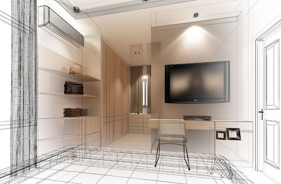 bosquejo de diseño de interiores